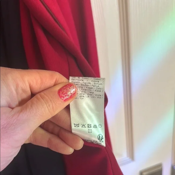 Lacoste Red Sweater with navy tank dress. Attached at shoulders. - Picture 5 of 8